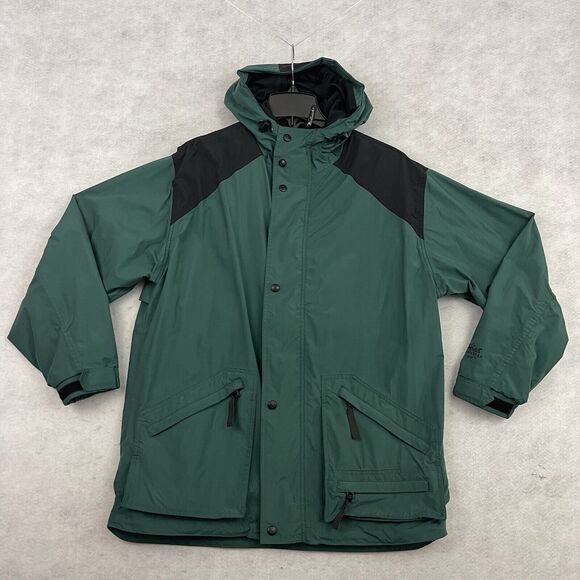 WOOLRICH Jacket Mens Medium Windbreaker Parka Spruce Green Hooded Drawstring - Picture 7 of 16